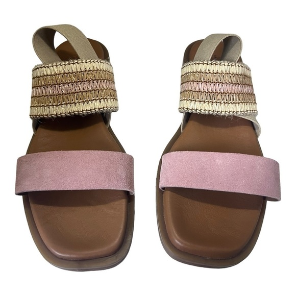 MILA PAOLI Made in Italy Double-Band Slingback Sandals Pink Tan Womens 8 - Picture 4 of 13